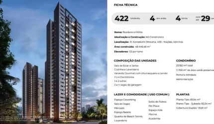 Apartamento à venda em Valinhos-SP na Vila Faustina II: 3 quartos, 1 suíte, 2 salas, 2 banheiros, 2 vagas - 83,54m²!