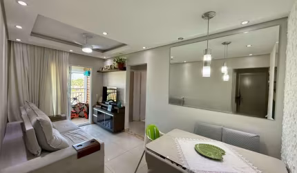 Apartamento à venda em Hortolândia-SP: 2 quartos, 2 salas, 1 banheiro, garagem e 56,00m² no Jardim Santa Clara do Lago II.