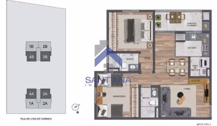 Apartamento com 2 quartos à venda na Avenida Helvino Moraes, 1433, Vila São José, Taubaté