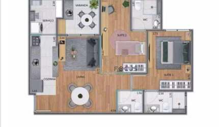 Apartamento com 2 dormitórios à venda, 72 m² por R$ 700.000,00 - Parque da Represa - Jundiaí/SP