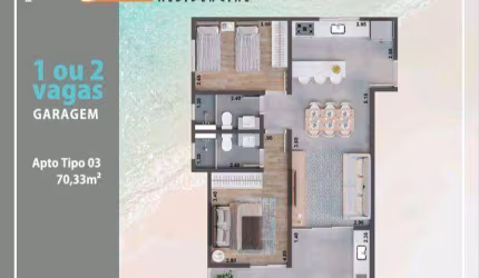 Apartamento com 1 dormitório à venda, 44 m² por R$ 254.879,00 - Praia das Palmeiras - Caraguatatuba/SP