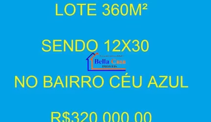 Terreno à venda na Rua Ana de Alvarenga Campos, Céu Azul, Belo Horizonte por R$ 320.000