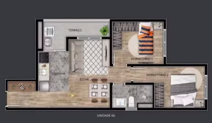 Apartamento com 2 dormitórios à venda, 50 m² por R$ 391.000,00 - Vila Irmãos Arn