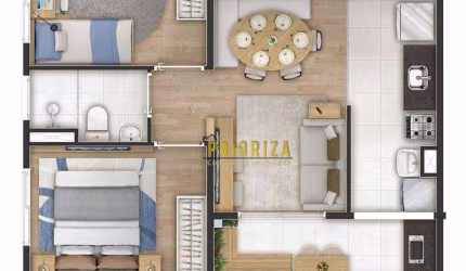 Apartamento com 2 dormitórios à venda, 45 m² por R$ 289.330,70 - Mirage São Paulo - Sorocaba/SP