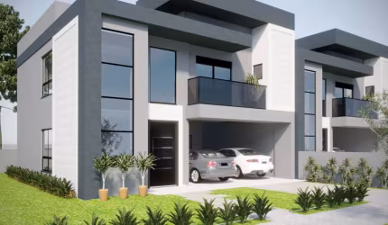 CAMPO COMPRIDO - 175M2 - SOBRADO 03 SUITES, BWC SOCIAL, LAVABO, 03 A 04 VAGAS, DE FRENTE ALTO PADRÃO, NOVO, A 500 METROS DO TERMINAL CAMPO COMPRIDO, RUA TRANQUILA