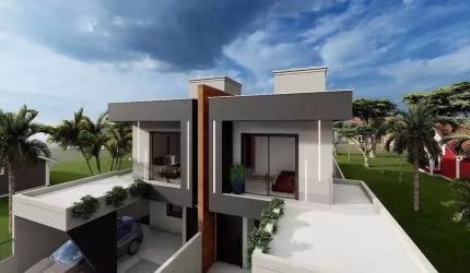 Casa Em Construção Com 3 Suítes e 2 Vagas Em Loteamento Alameda Rio Vermelho em Florianópolis