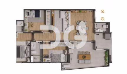 Apartamento à venda em Paulínia, Morumbi, com 3 quartos, com 83.75 m², Amati Condomínio Clube