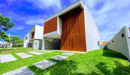 Casa 4/4 suítes | Contemporânea | Alphaville Litoral Norte 2 | Nova!