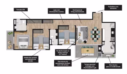 Open View Horto - Jundiaí com 97 m2 - Contra-piso