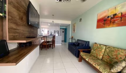 Apartamento para locação na Mirim - 2 dormitórios, vista mar e lazer de resort.