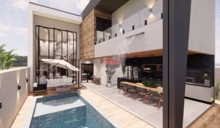 Imperdível oportunidade: Casa de alto padrão em condomínio à venda em Monte Mor-SP, Centro - 3 quartos, 3 suítes, 5 banheiros, 4 vagas, 221,62m²