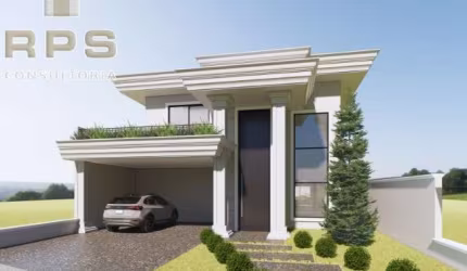 Casa em construção no Condomínio Vista da Serra em Atibaia, 3 suítes, escritório reversivel em mais uma suíte, piscina, espaço gourmet, lazer completo