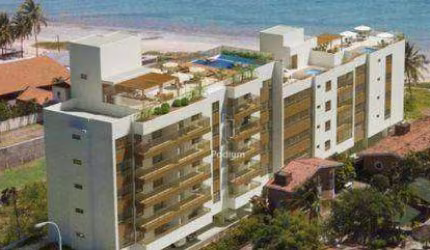 Apartamento semimobiliado com varanda/sacada a beira mar da Praia de Areia Dourada. -AP1580