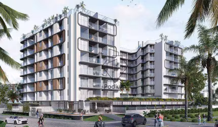 Flats Studio térreo com área privativa a beira mar da praia de Intermares - FL0548