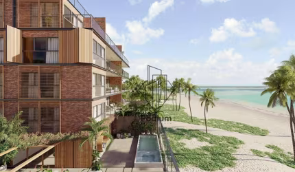 Apartamentos pé na areia e vista panorâmica para Areia Vermelha na praia de Camboinha.- AP1558