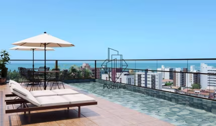 Apartamento com varanda/sacada a 362 metros da praia de ponta de Campina. - AP1556