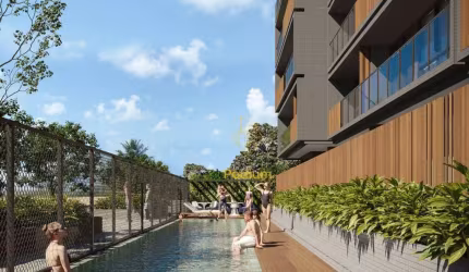 Apartamento térreo com área privativa em i   frente mar da praia em Manaíra - AP1046