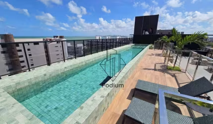 Flat na Praia de Ponta de Campina com vista definitiva para o mar - FL0627