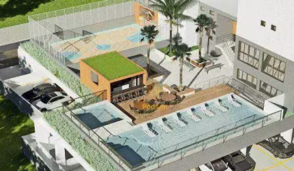 Apartamentos com varanda / sacada gourmet a poucos minutos da praia no Brisamar - AP0119