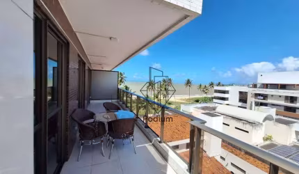 Apartamento pé na areia com varanda/sacada e vista definitiva para o mar da Praia do Bessa. - AP1892