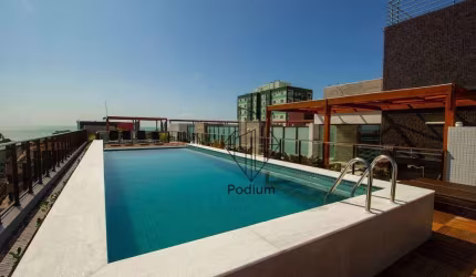 Flat mobiliado com varanda / sacada e vista para o mar da praia de Tambaú - FL0495