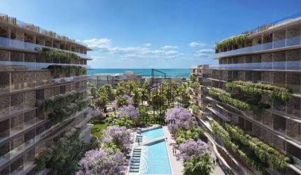 Apartamentos térreo com área privativa e pé na areia da praia de Ponta de Campina - AP2200
