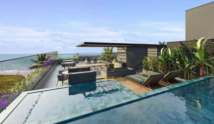 Apartamentos com varanda / sacada gourmet a beira mar  da praia de Intermares  - AP1197