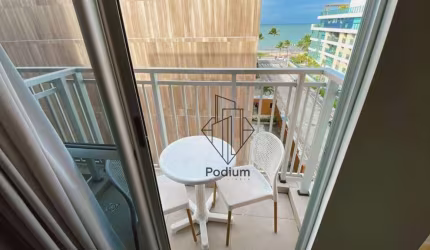 Flat mobiliado com varanda / sacada e vista para o mar da praia de Cabo Branco - FL0651