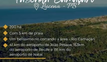 Fazenda com área de 200Há, com 5km de Praia em Camaçari/Lucena-PB-AR0003