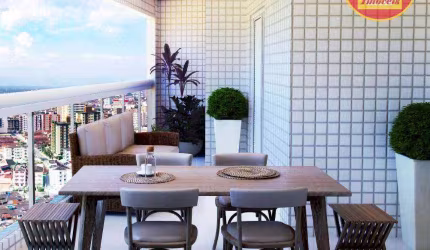 Apartamento com 2 dormitórios à venda, 80 m² por R$ 500.000,00 - Aviação - Praia Grande/SP