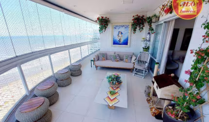 Apartamento frente mar com 4 quartos à venda, 212 m² por R$ 3.300.000 - Canto do Forte - Praia Grande/SP