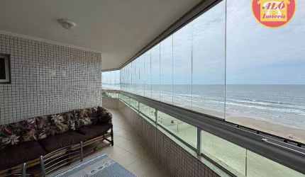 Apartamento frente mar com 3 quartos à venda, 151 m² por R$ 1.300.000 - Caiara - Praia Grande/SP