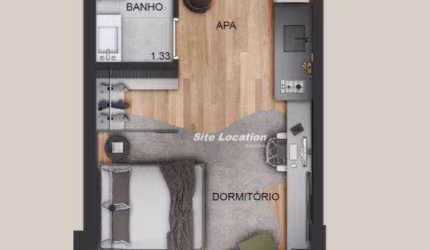115252 Apartamento com 1 dormitório à venda, 29 m² por R$ 615.214 - Moema - São Paulo/SP