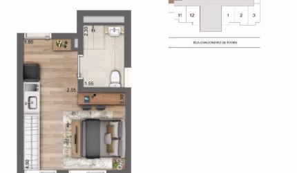 116549 - Studio a 400m² da estação Brooklin.