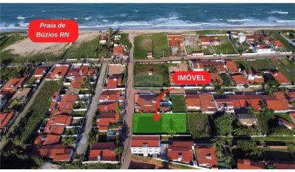 Terreno de 1092m² em Búzios RN há menos de 200m do mar