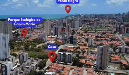 Linda casa de Esquina em Capim Macio com 4 suítes - De frente ao Parque Ecológico