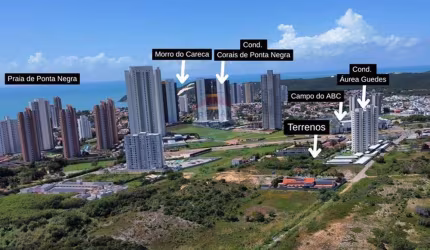 2 terrenos em Ponta Negra com total de 836,50m², ao lado do Campo do ABC