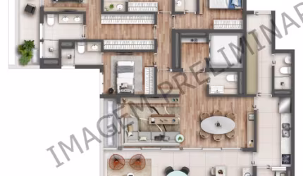 Luxuosa planta com 184m com 4 suítes e 2 vagas de garagem  em Perdizes