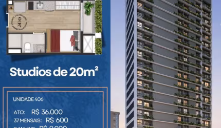 Studio em Moema 20m² próximo ao metro.