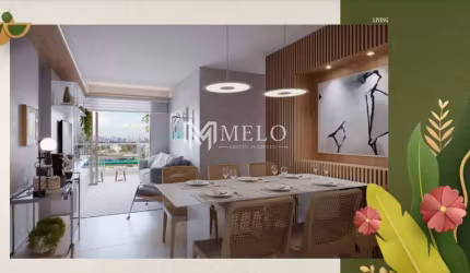 Parque das Palmeiras- 56,15m²,com 2 ou 3 quartos (01 suíte), sala, cozinha, varanda, wc.
