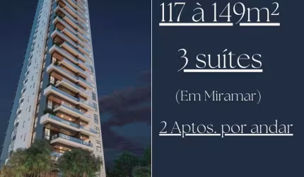 ARVOREDO - Aptos. c/ 03 suítes de 117 a 149m² em Miramar, João Pessoa/PB