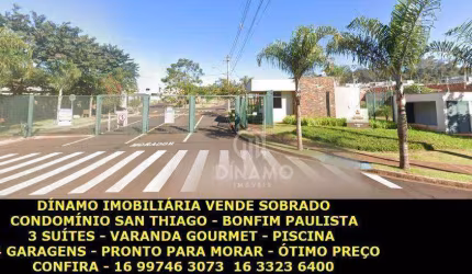 Sobrado à venda, Cond. Santiago - Bonfim Paulista - Ribeirão Preto/SP