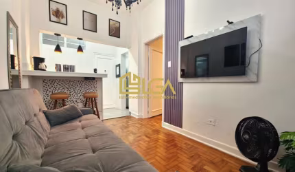 Apartamento a Venda - Embaré - Santos l Mobiliado - Vista lateral pro mar