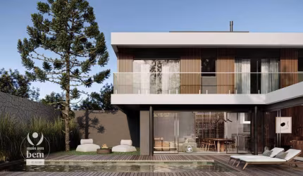 Casa nova com 267m², quintal gourmet, 4 quartos (2 suítes) à venda por R$ 3.068.000 - Santo Inácio - Curitiba/PR