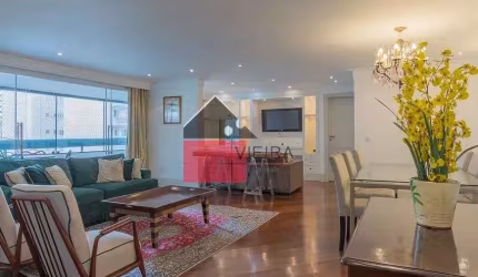 Apartamento Mobiliado com 4 Quartos e 4 banheiros para Alugar, 147 m²- Moema - SP