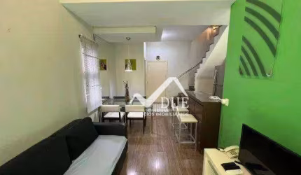 Apartameno Loft sendo 1 suite com lazer incluindo piscina, e serviços. À venda, 74 m² por R$ 480.000 - Gonzaga - Santos/SP