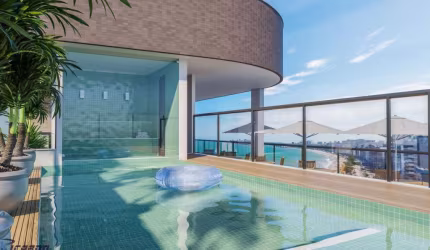 Apartamento à venda 3 quartos, frente mar, lazer completo, Praia do Morro, Guarapari, ES