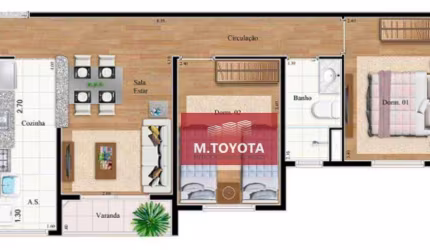 Apartamento com 2 dormitórios à venda, 51 m² por R$ 245.000,00 - Tremembé - São Paulo/SP