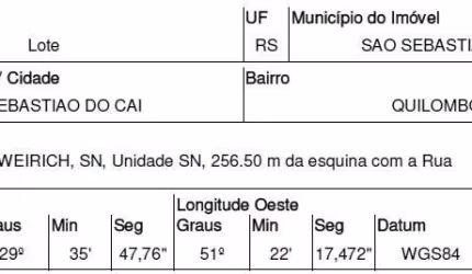 Oportunidade Única em SAO SEBASTIAO DO CAI - RS | Tipo: Terreno | Negociação: Venda Direta Online  | Situação: Imóvel