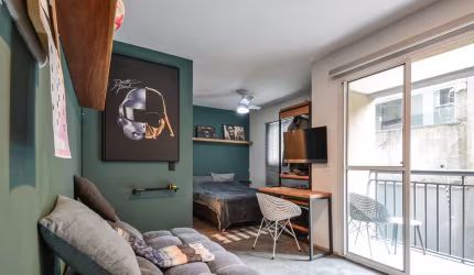 Confortável studio para venda com 1 quarto, sendo 1 suíte, 27.71m²